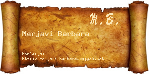 Merjavi Barbara névjegykártya